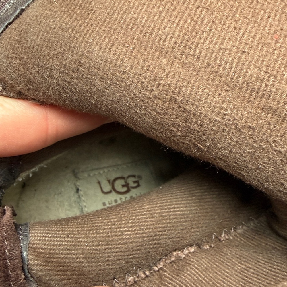 UGG brown suede riding knee high Seldon boots zip up 8.5 - Picture 14 of 16